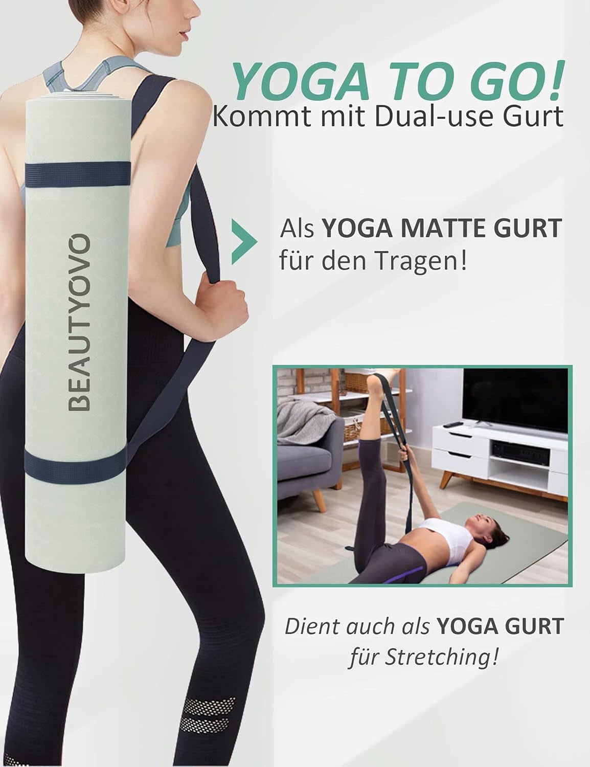 Extra Thick Yoga Mat with Strap