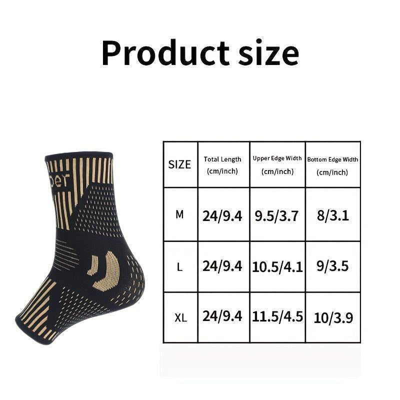 1 Pair Copper Ankle Sleeve-Ankle Heel Protection for Sports and Fitness High Stretch and Breathable, Christmas Gift