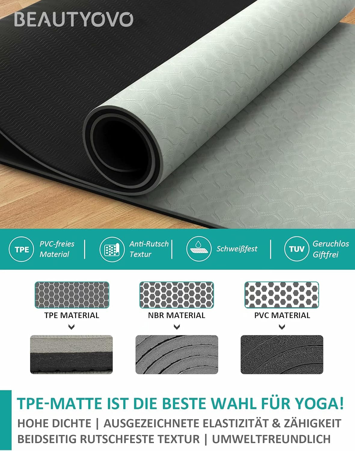 Extra Thick Yoga Mat with Strap